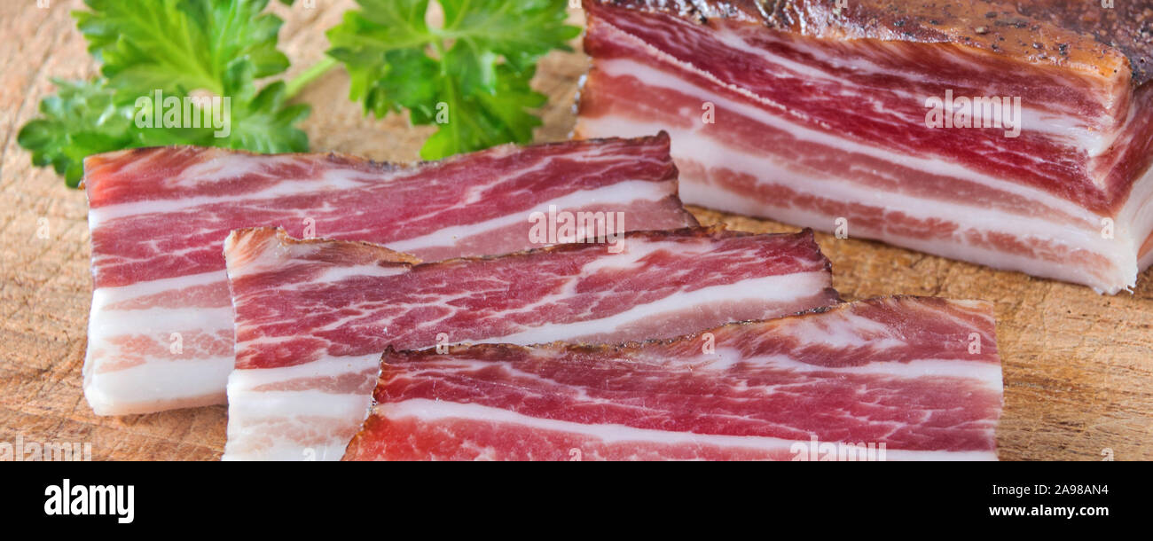 Italian Bacon Pancetta Stock Photo Alamy