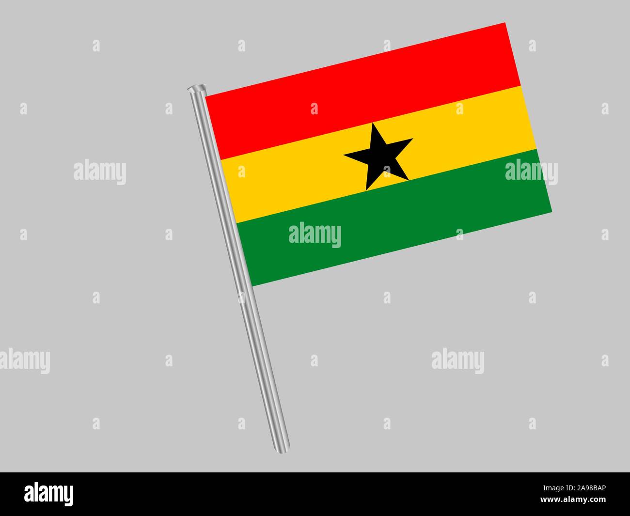 National flag of Republic of Ghana. original colors and proportion