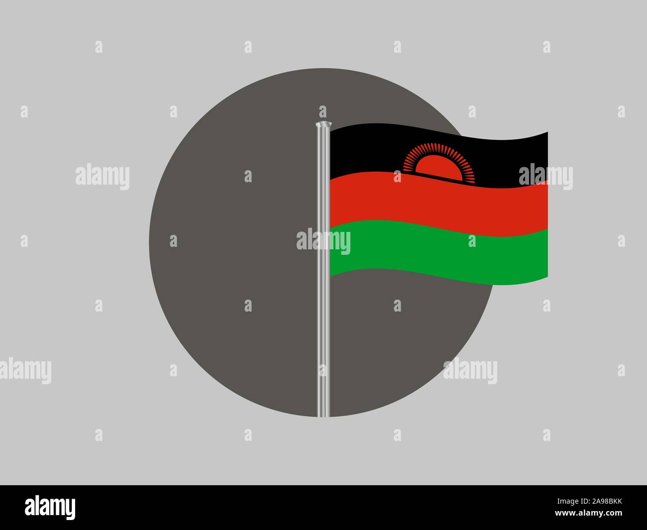 National flag of Republic of Malawi. original colors and proportion. Simply vector illustration eps10, from countries flag set. Stock Vector