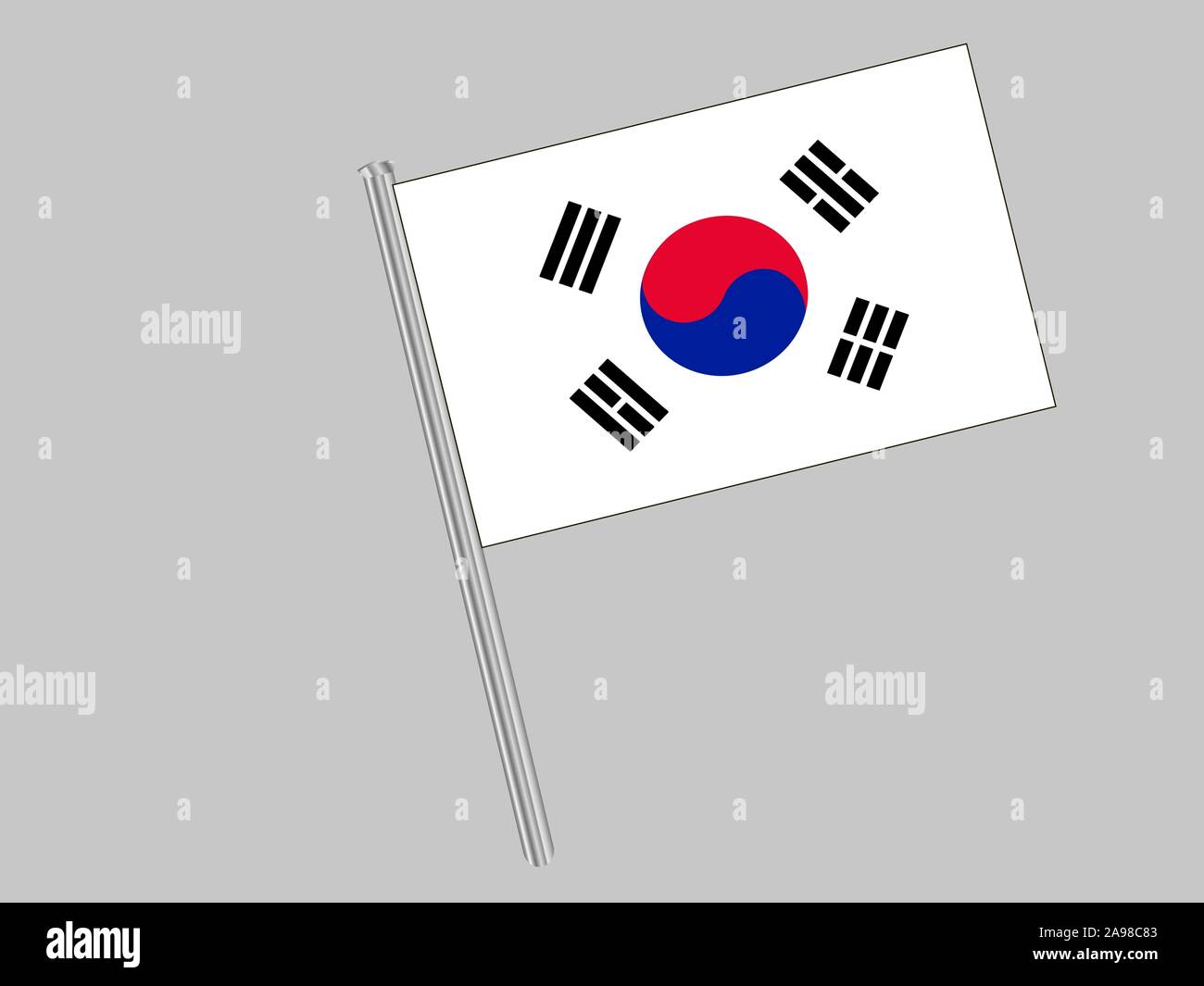 Beautiful national flag of Republic of South Korea. original colors and proportion. Simply