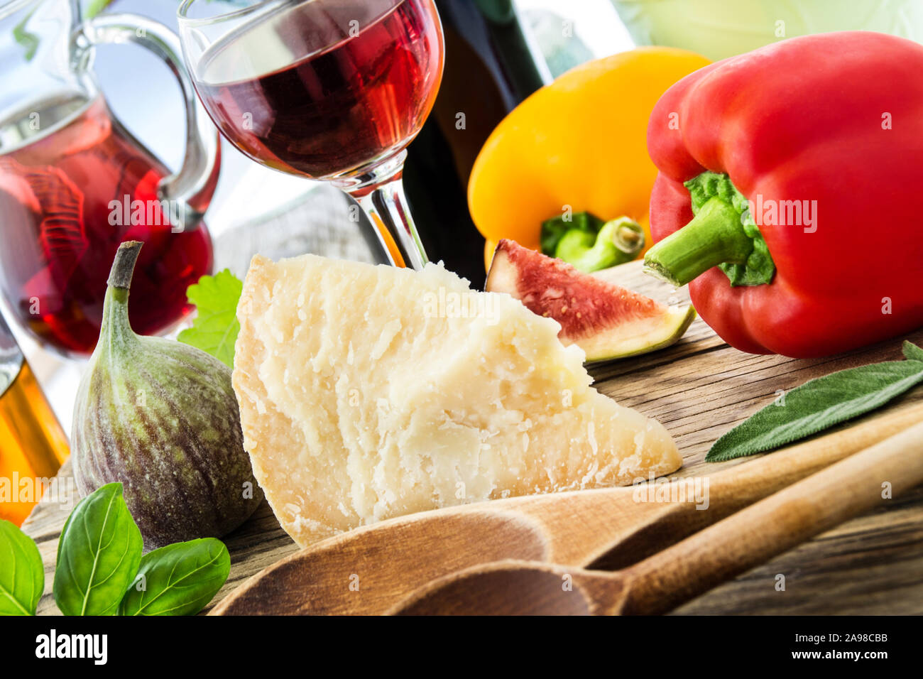 Italian food pecorino cheese and wine Stock Photo Alamy
