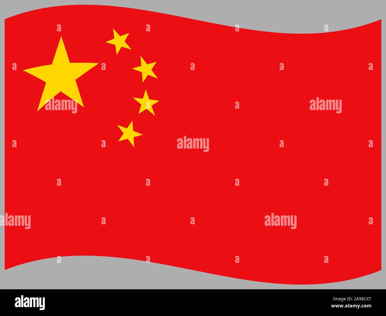 National flag of Peoples Republic of China . original colors and proportion. Simply vector illustration, from countries flag set. Stock Vector