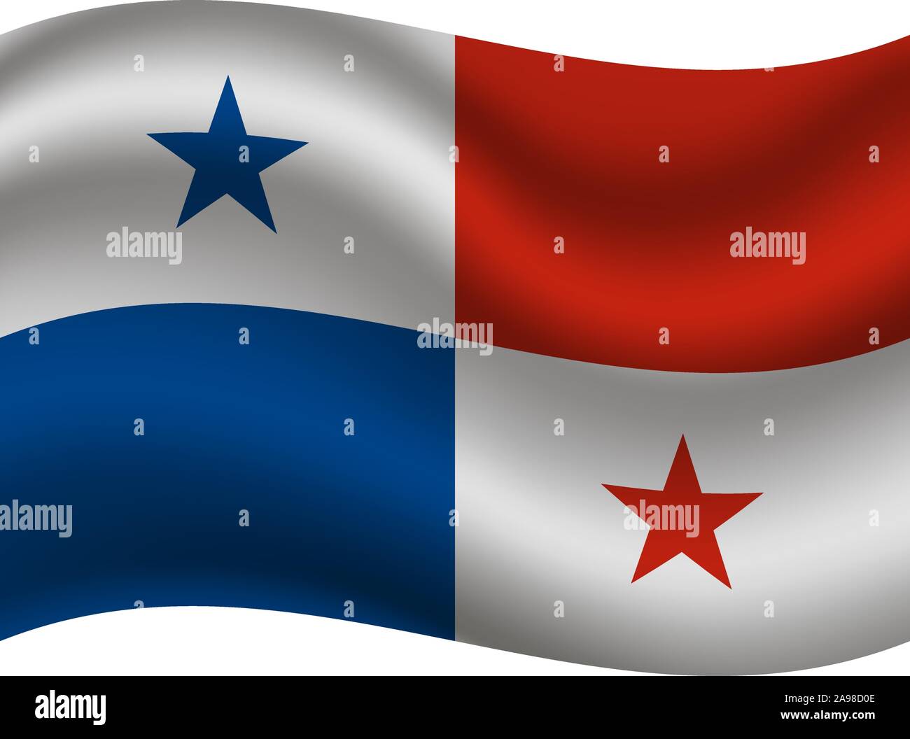 Beautiful national flag of Republic of Panama. original colors and proportion. Simply vector illustration eps10, from countries flag set. Stock Vector