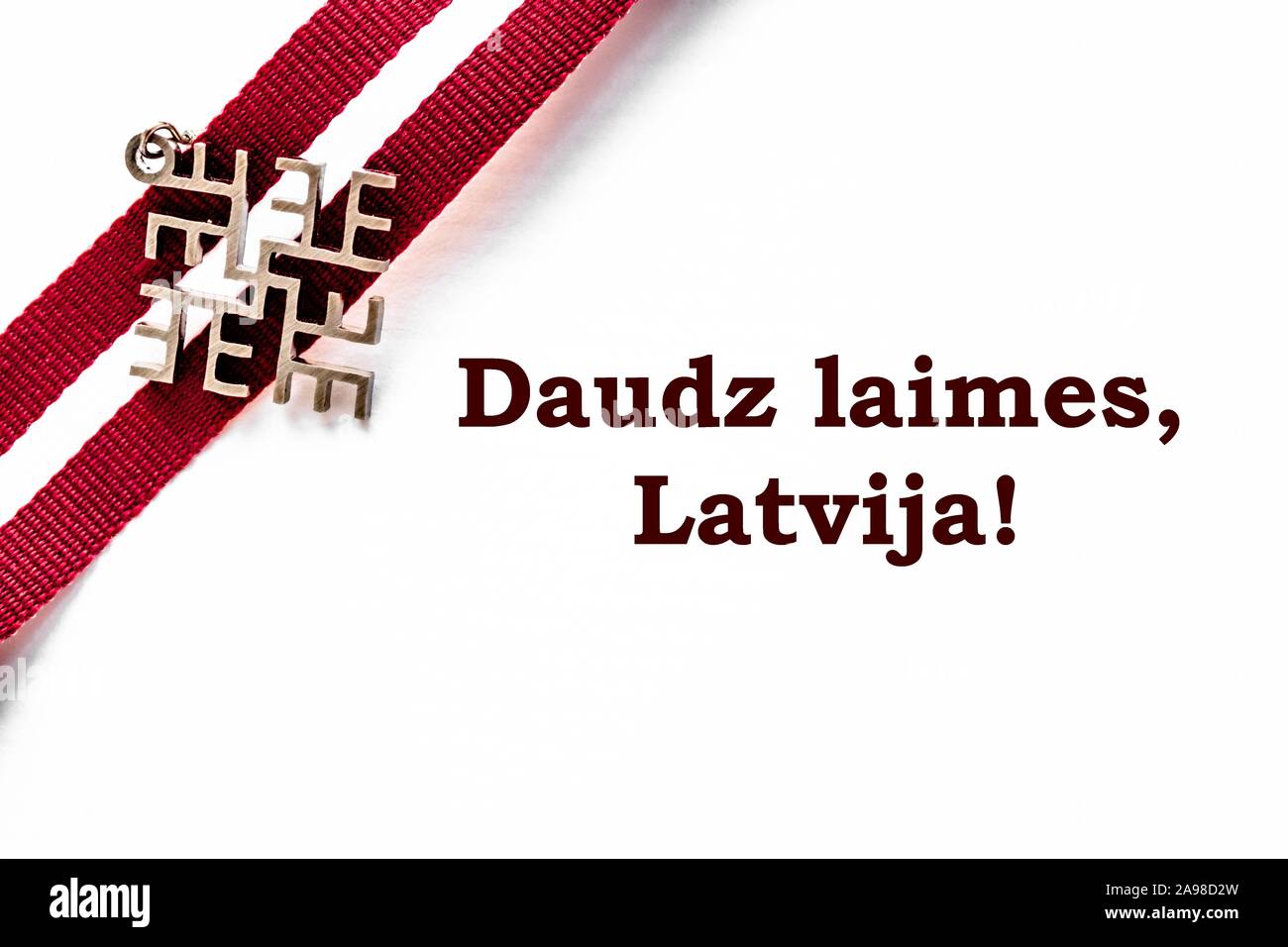 Ribbon in Latvian flag colors and Latvian traditional thunder cross ...