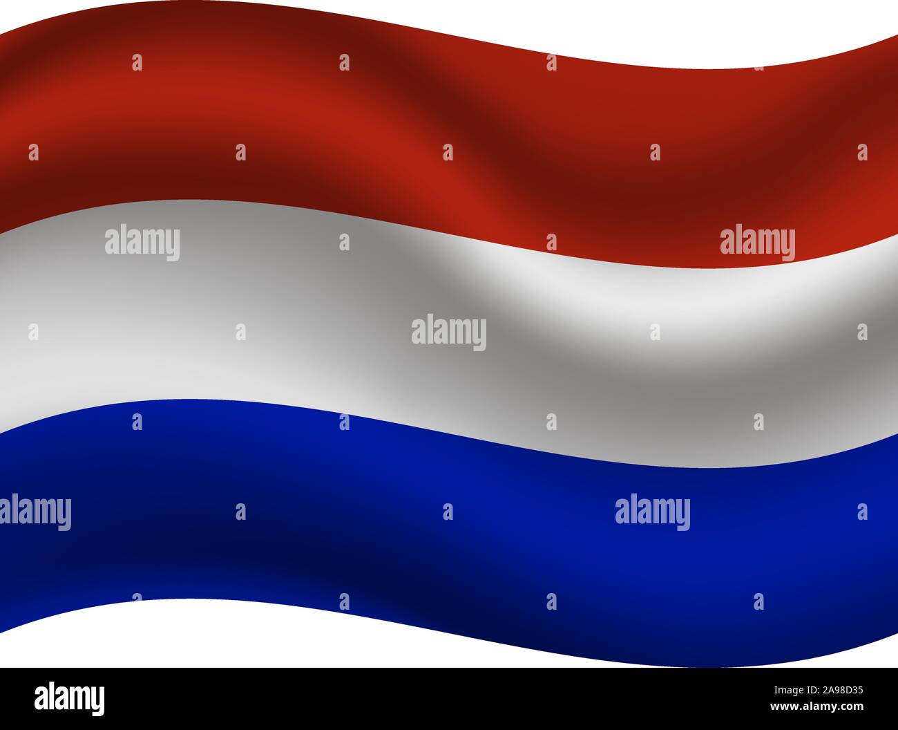 National flag of Netherlands. original colors and proportion. Simply vector illustration eps10, from countries flag set. Stock Vector