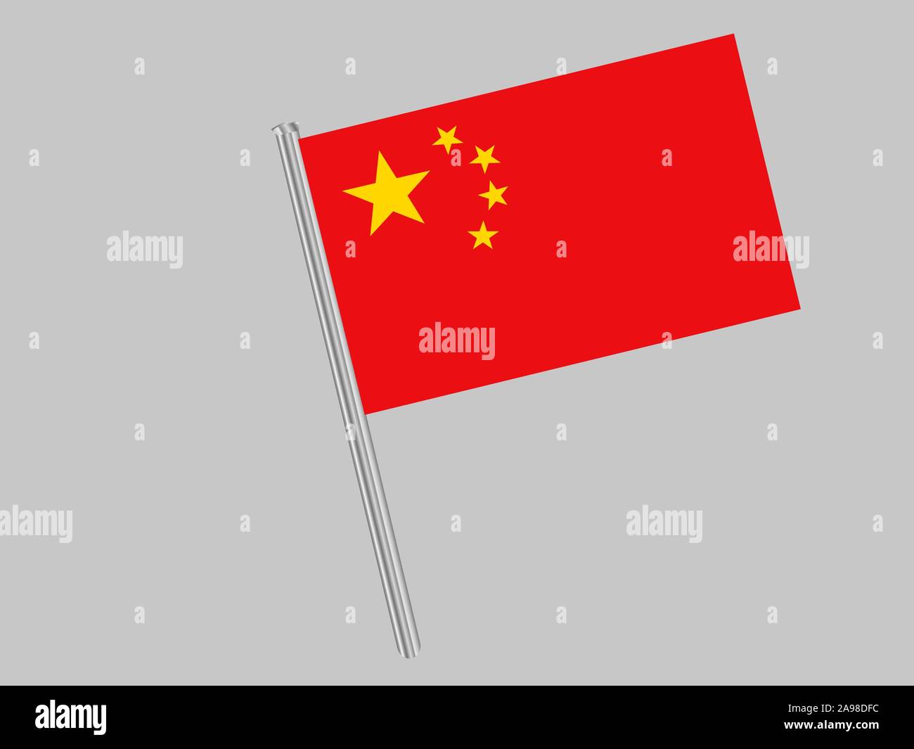 National flag of Peoples Republic of China . original colors and proportion. Simply vector illustration, from countries flag set. Stock Vector