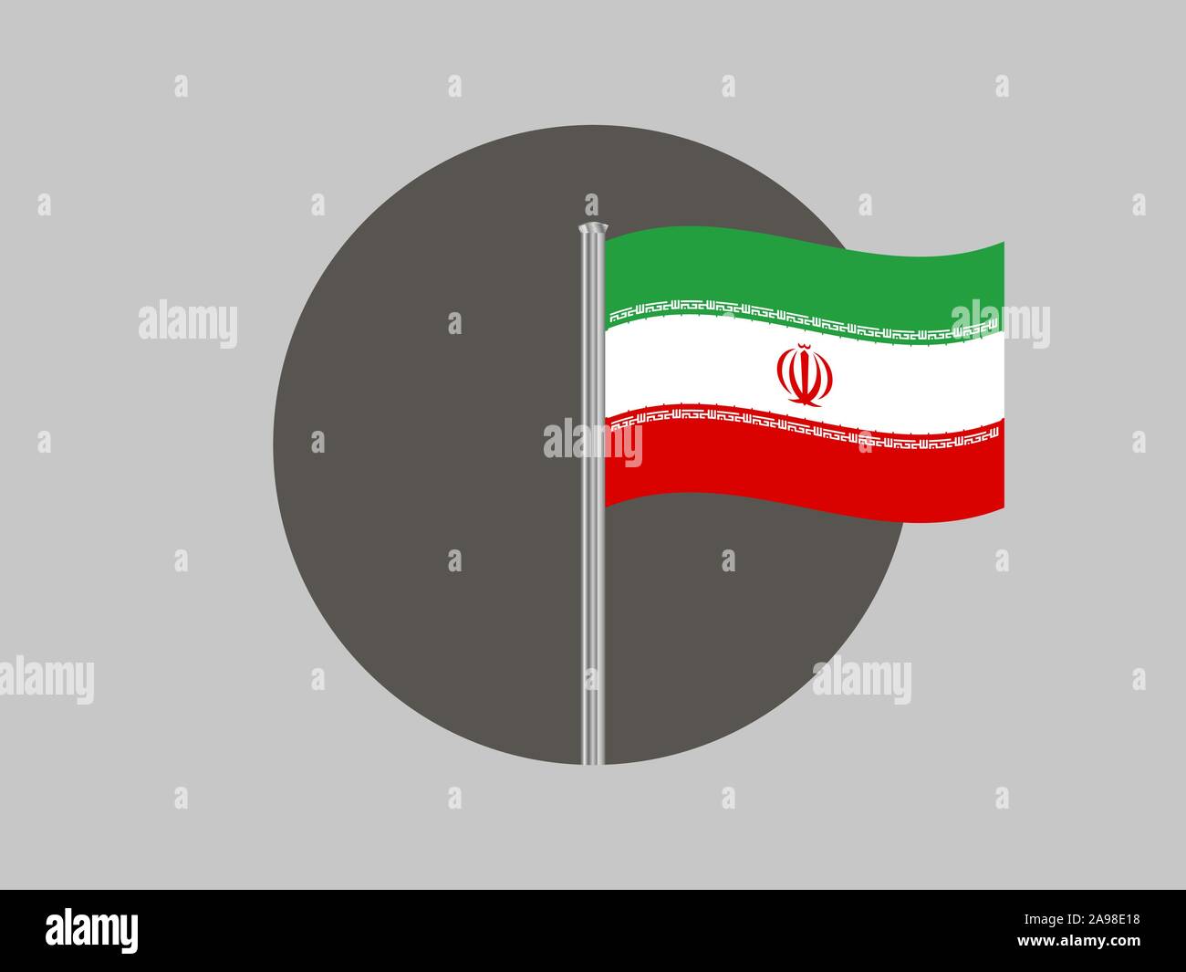 National flag of Islamic Republic of Iran . original colors and