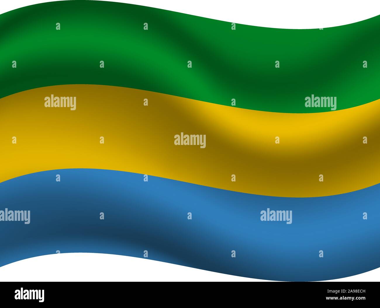 National flag of Gabonese Republic. original colors and proportion