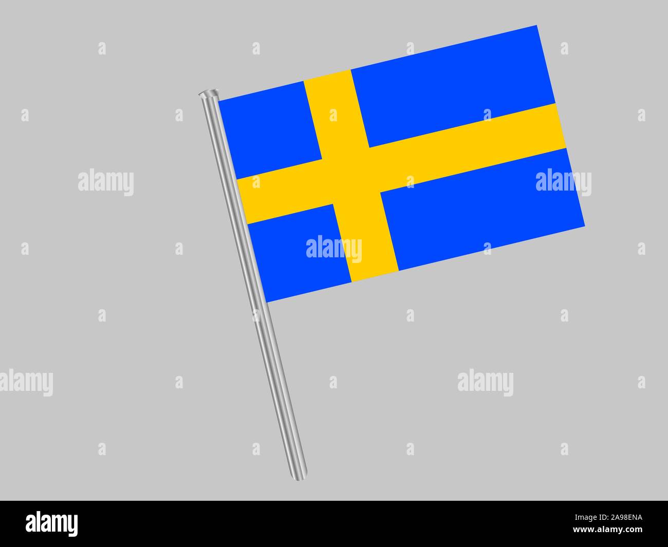 Beautiful national flag of Kingdom of Sweden. original colors and proportion. Simply vector illustration eps10, from countries flag set. Stock Vector