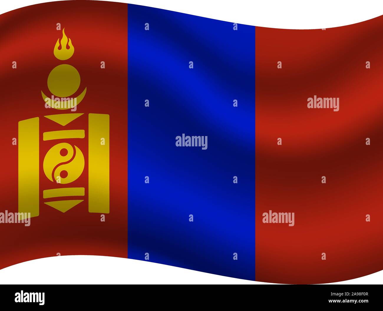 National flag of Mongolia. original colors and proportion. Simply ...