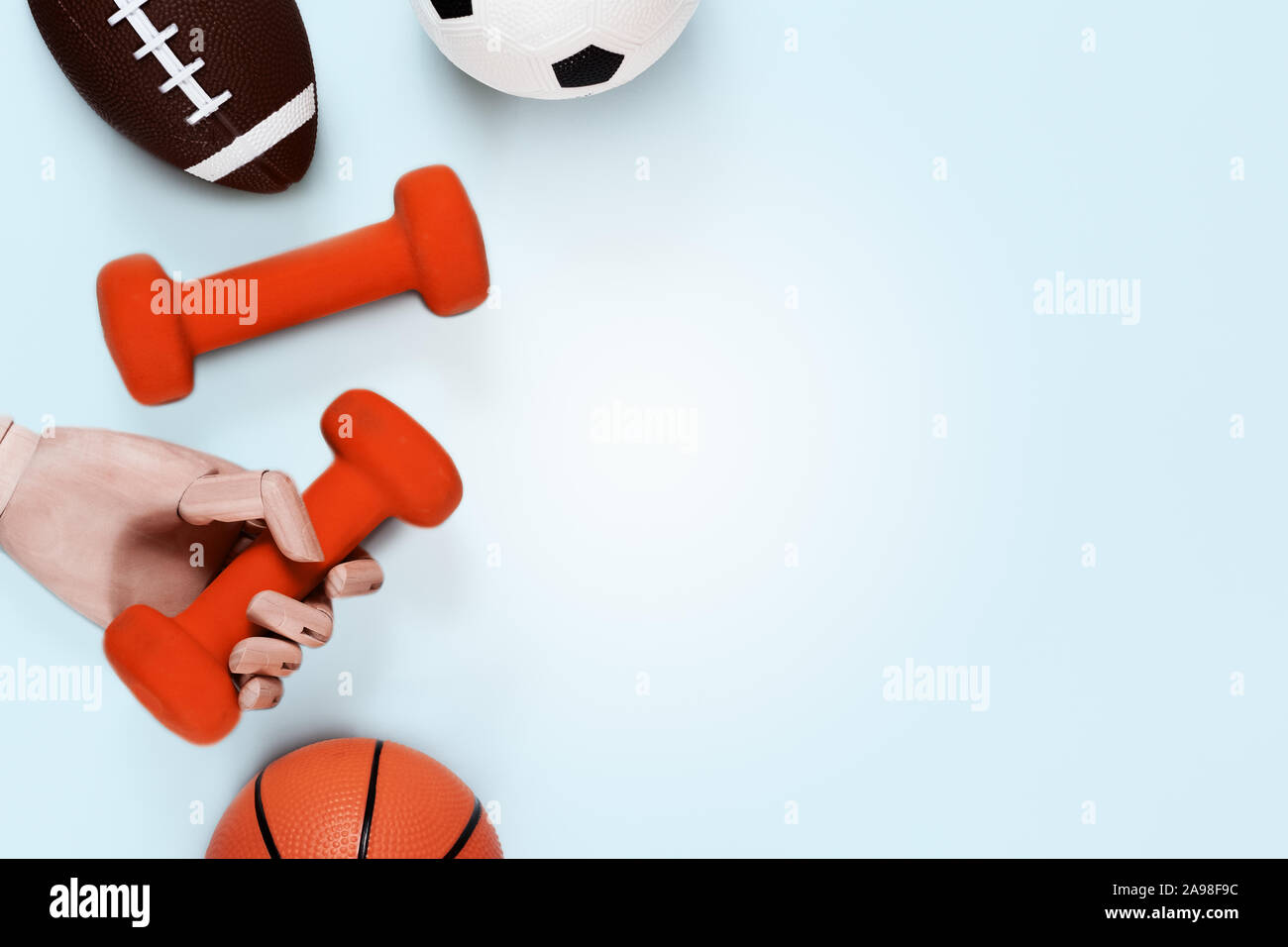 sport, fitness, game, sports equipment and objects concept Stock Photo