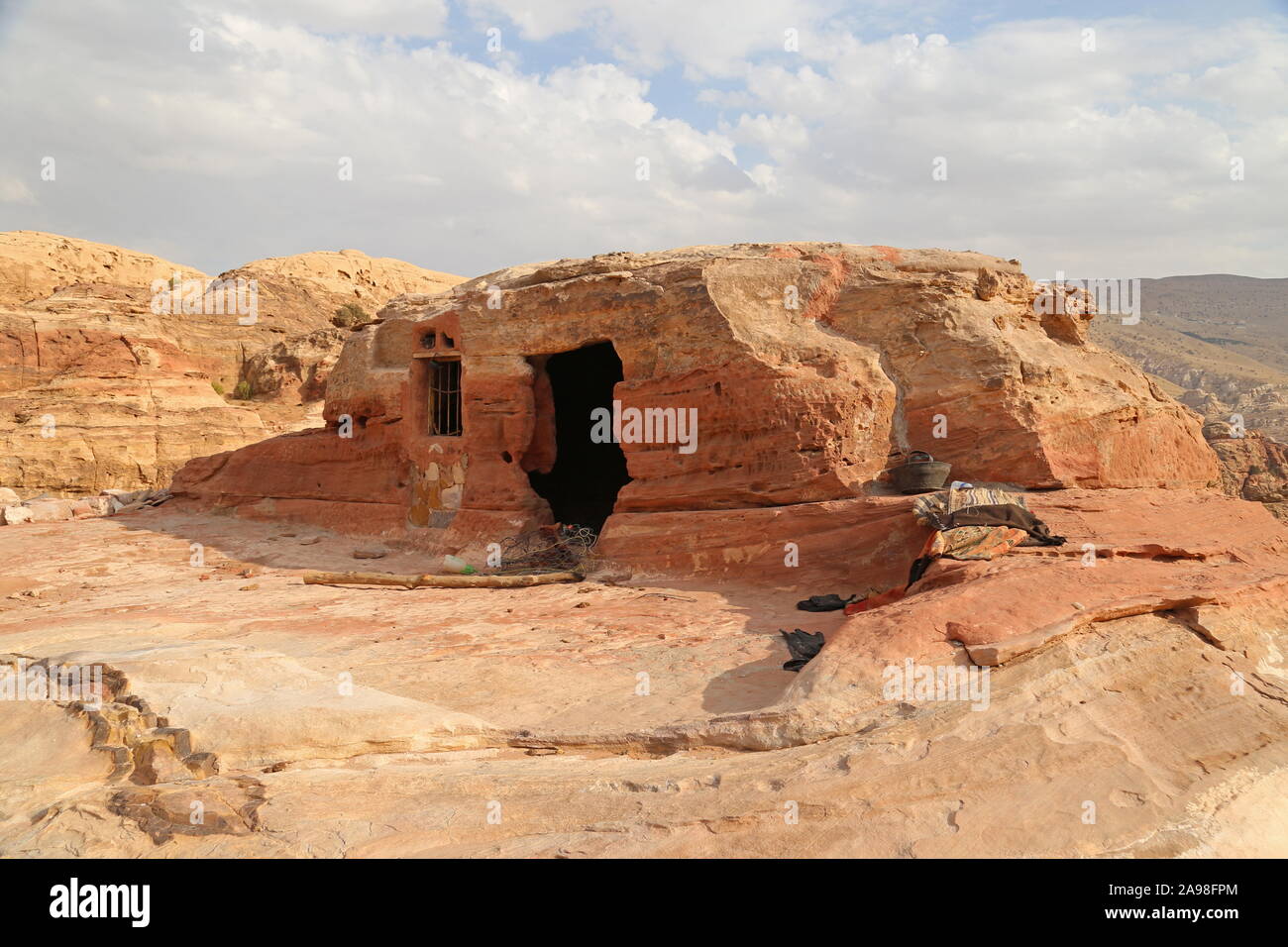 Al Khubtha High Place, Treasury Viewpoint Trail, Petra, Wadi Musa, Ma'an Governorate, Jordan, Middle East Stock Photo