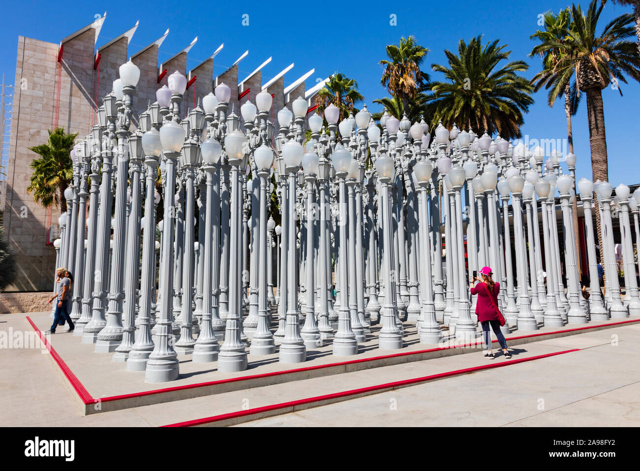 “Urban Light” public art installation at the LACMA, Wilshire Boulevard, Los Angeles, California, United States of America. USA Stock Photo