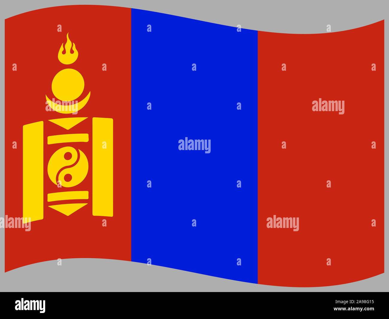 National flag of Mongolia. original colors and proportion. Simply ...