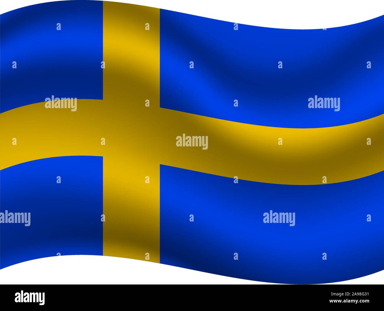 Beautiful national flag of Kingdom of Sweden. original colors and proportion. Simply vector illustration eps10, from countries flag set. Stock Vector