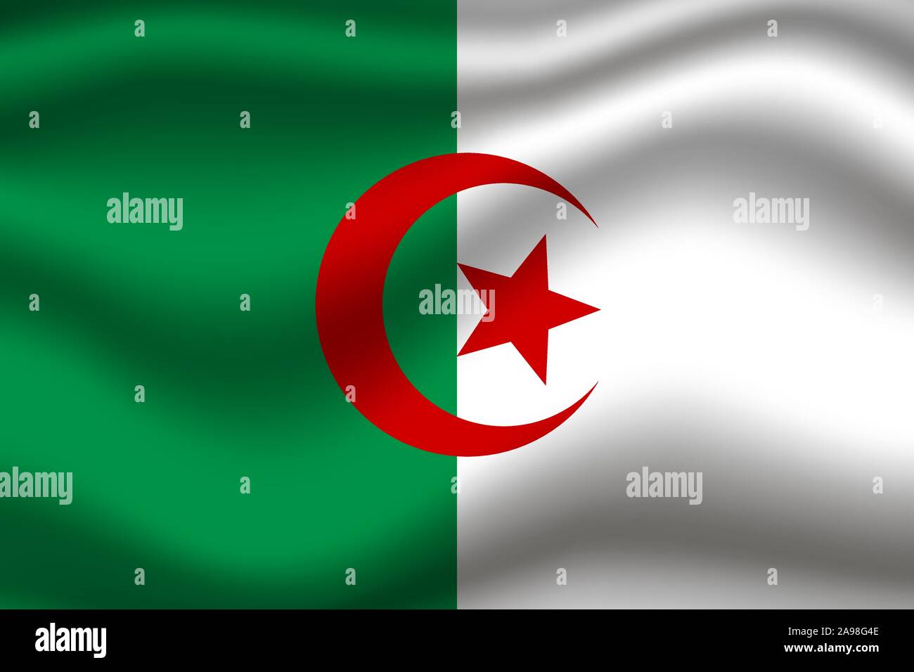 National flag of Peoples Democratic Republic of Algeria. original colors and proportion. Simply vector illustration eps10, from countries flag set. Stock Vector