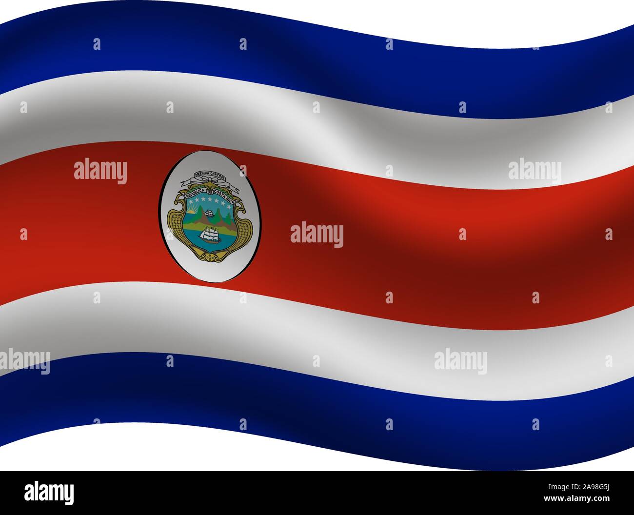 National flag of Republic of Costa Rica. original colors and proportion