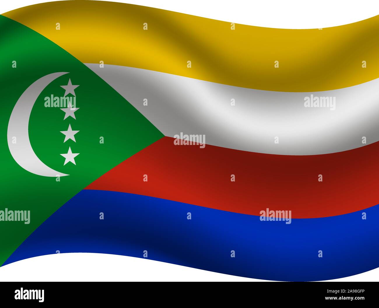 National Flag Of Comoros Islands Original Colors And Proportion 