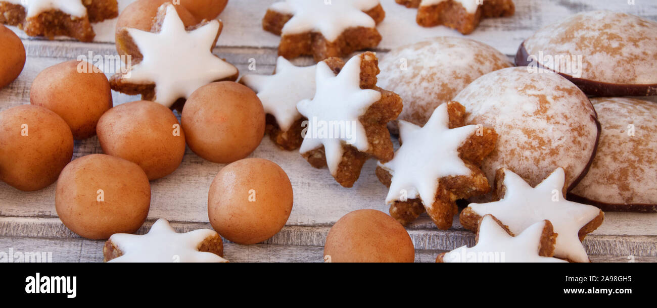 Christmas Cookies and Marzipan Stock Photo