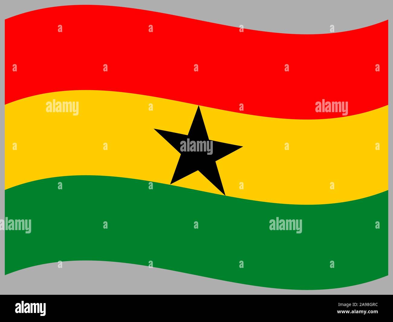 National flag of Republic of Ghana. original colors and proportion