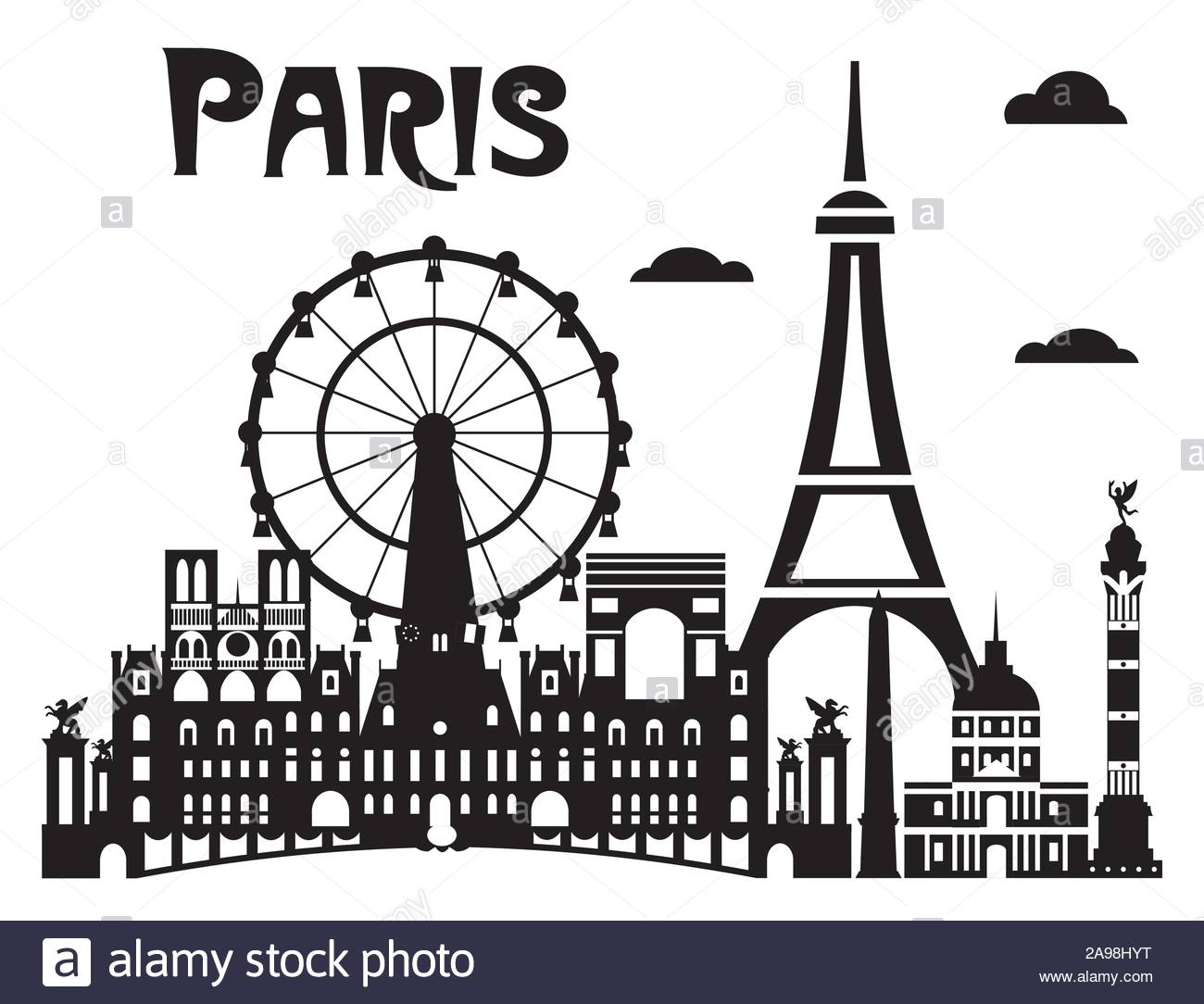 Paris Landmarks Black And White High Resolution Stock Photography and ...
