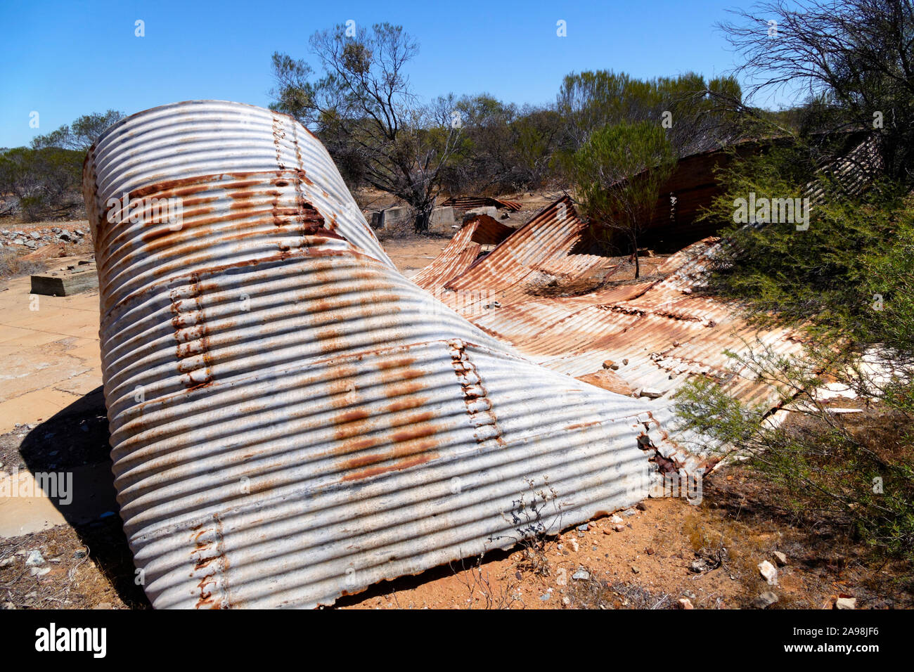 Water Tank ruin from a Gold Mine from the 1960's, Murchison