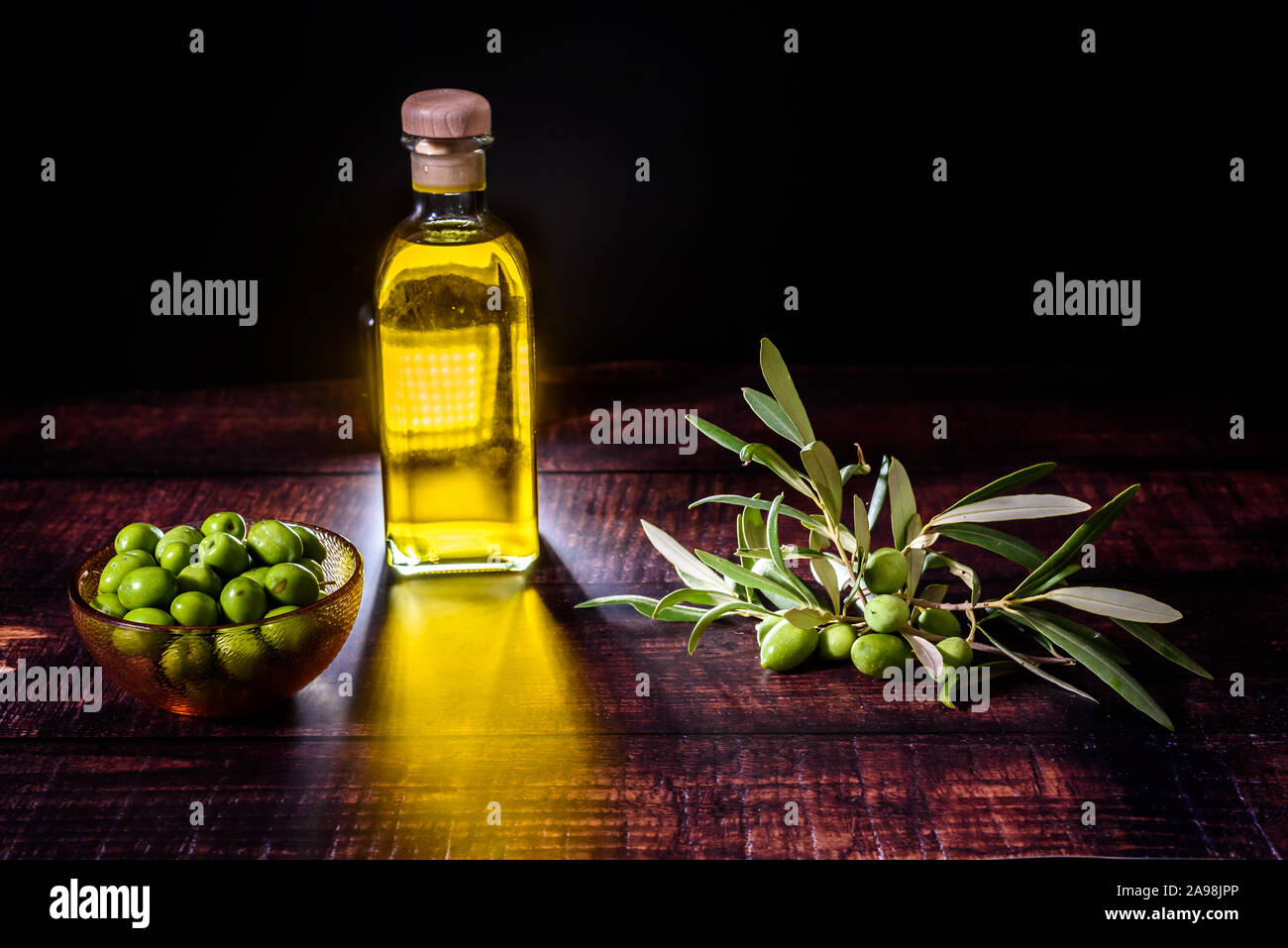 Virgin olive oil is extracted from green olives that grow in olive