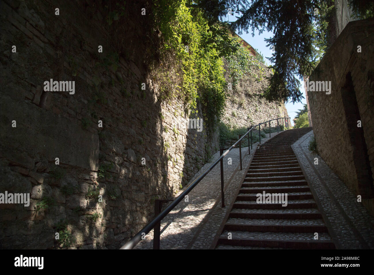 Ancient Mura Ciclepiche in historic centre of Spoleto, Umbria, Italy