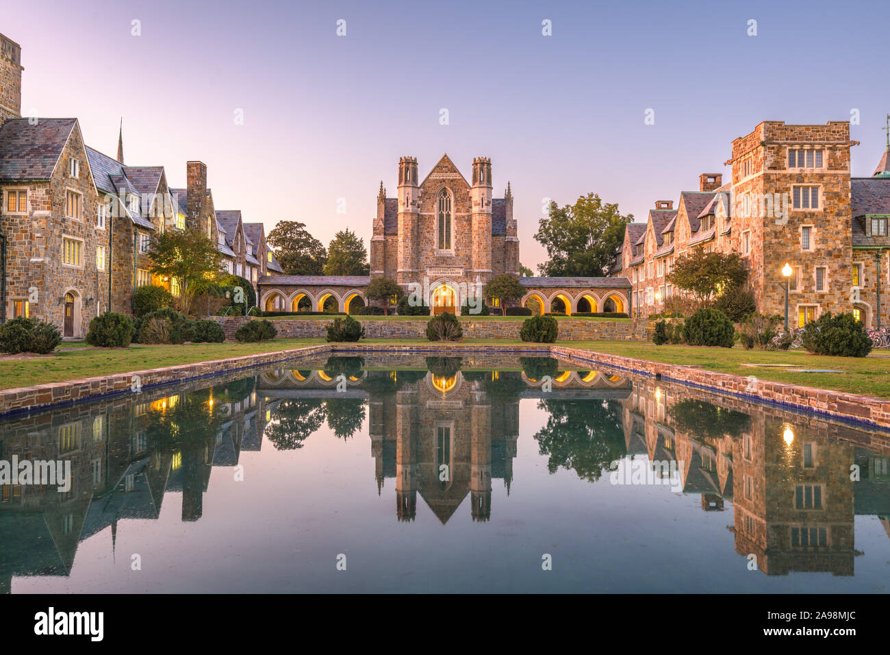 Berry College  historic campus at twilight in Floyd County, Georgia, USA. Stock Photo