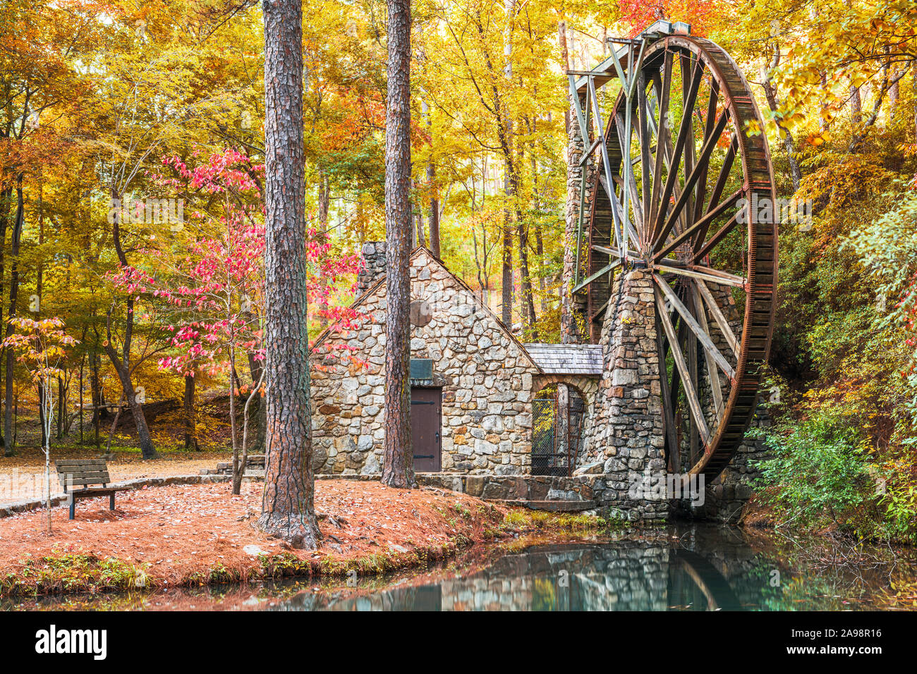 Old Mill at Berry College with autumn foliage in Floyd County, Georgia 
