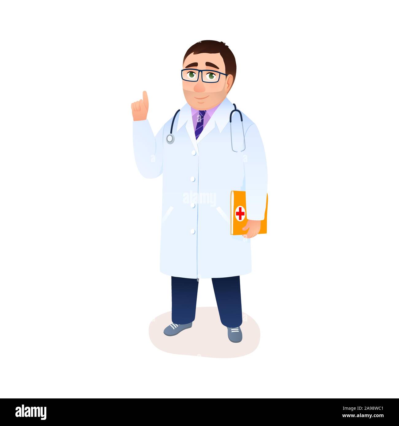 Cartoon doctor character in lab coat with stethoscope, medical research folder thumb up gesture. Adult young smiling man. Isolated happy physician in Stock Vector Image & Art - Alamy Cartoon doctor character in lab coat with stethoscope, medical research folder thumb up gesture. Adult young smiling man. Isolated happy physician in Stock Vector Image & Art - Alamy