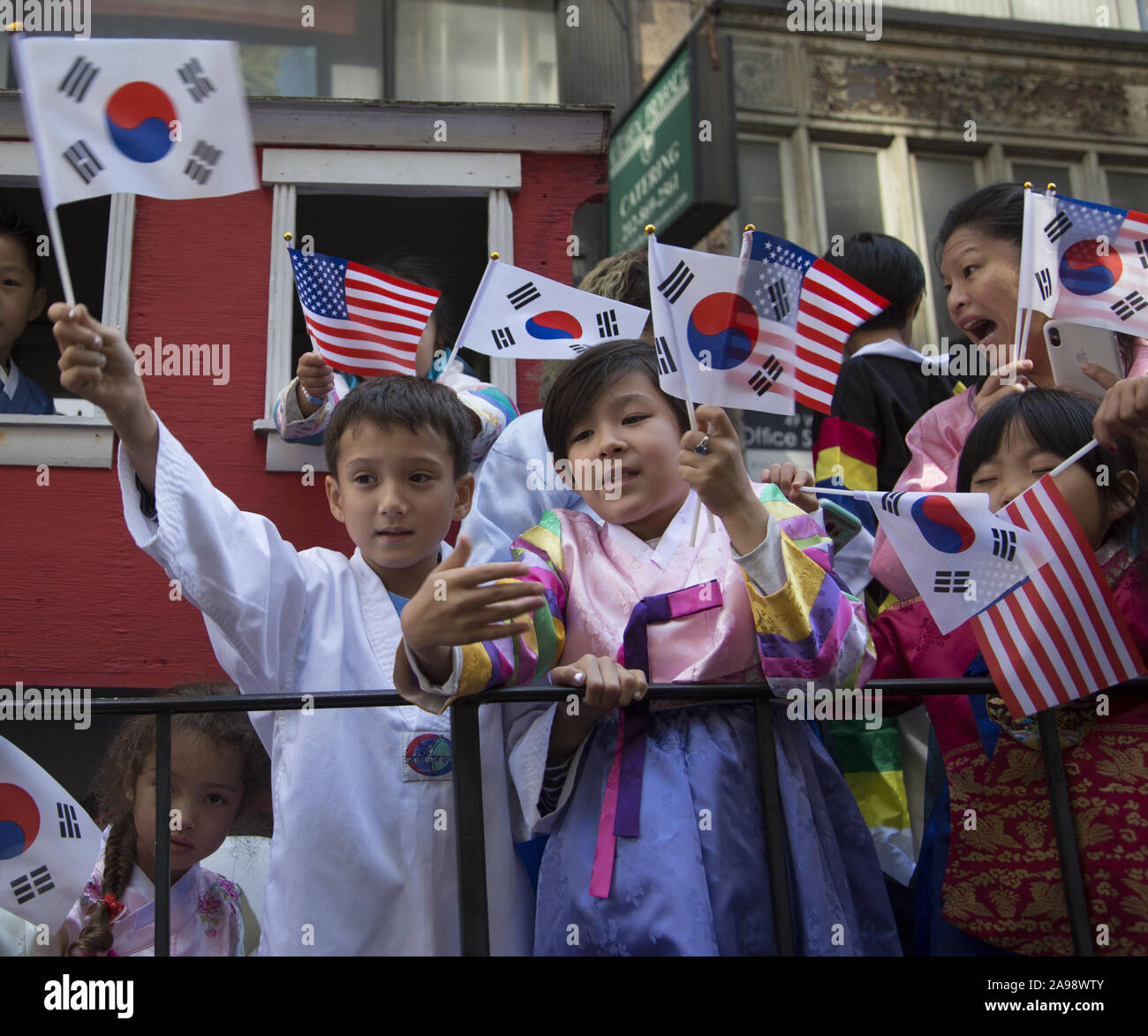 Annual Korean Day Parade along 6th Avenue in New York City Stock Photo