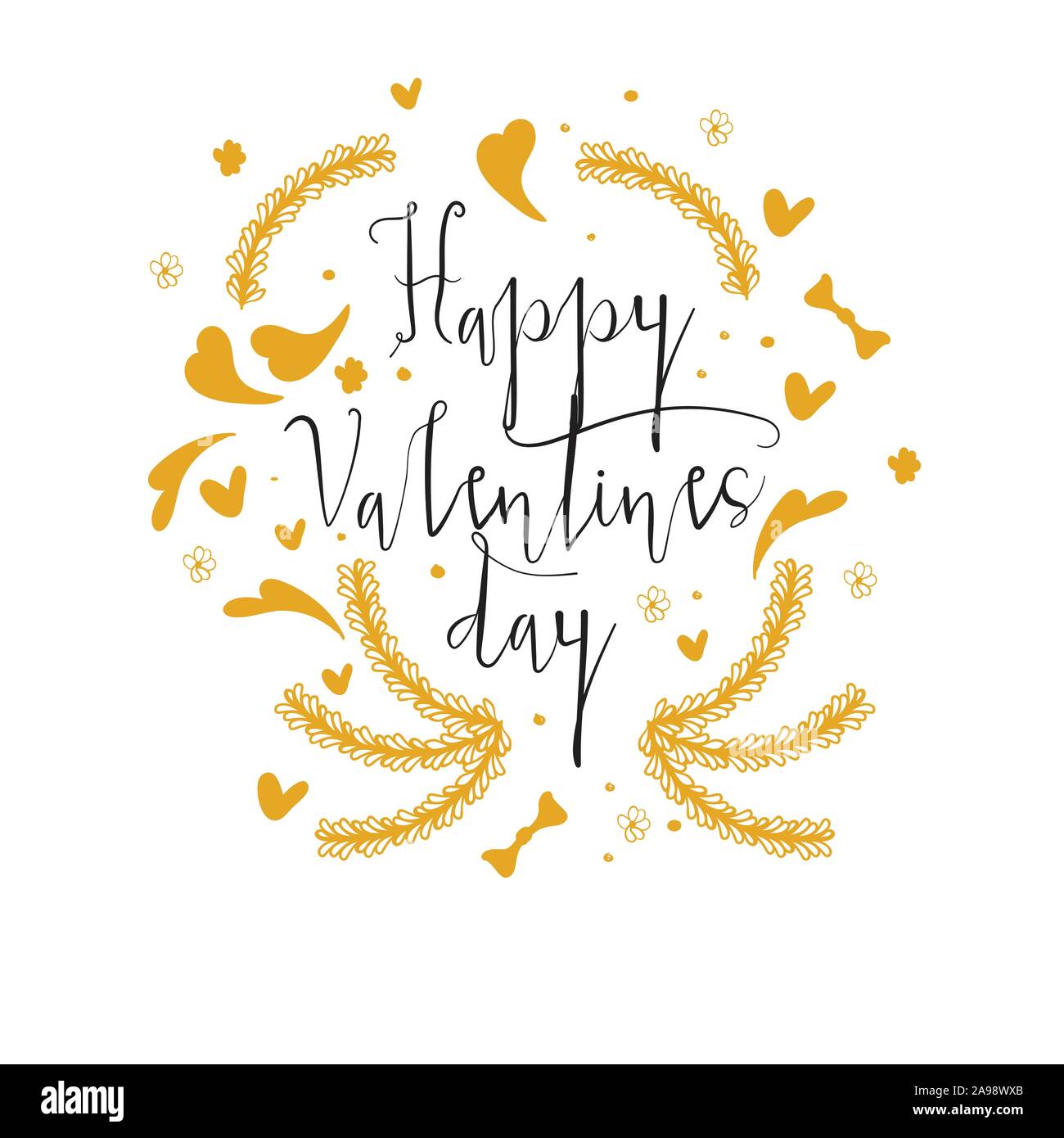 Happy Valentines Day typography poster with handwritten calligraphy ...