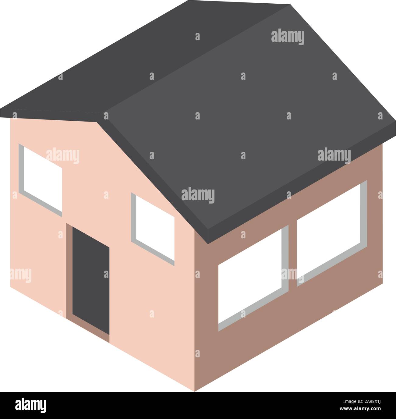 house home building isometric style vector illustration Stock Vector ...