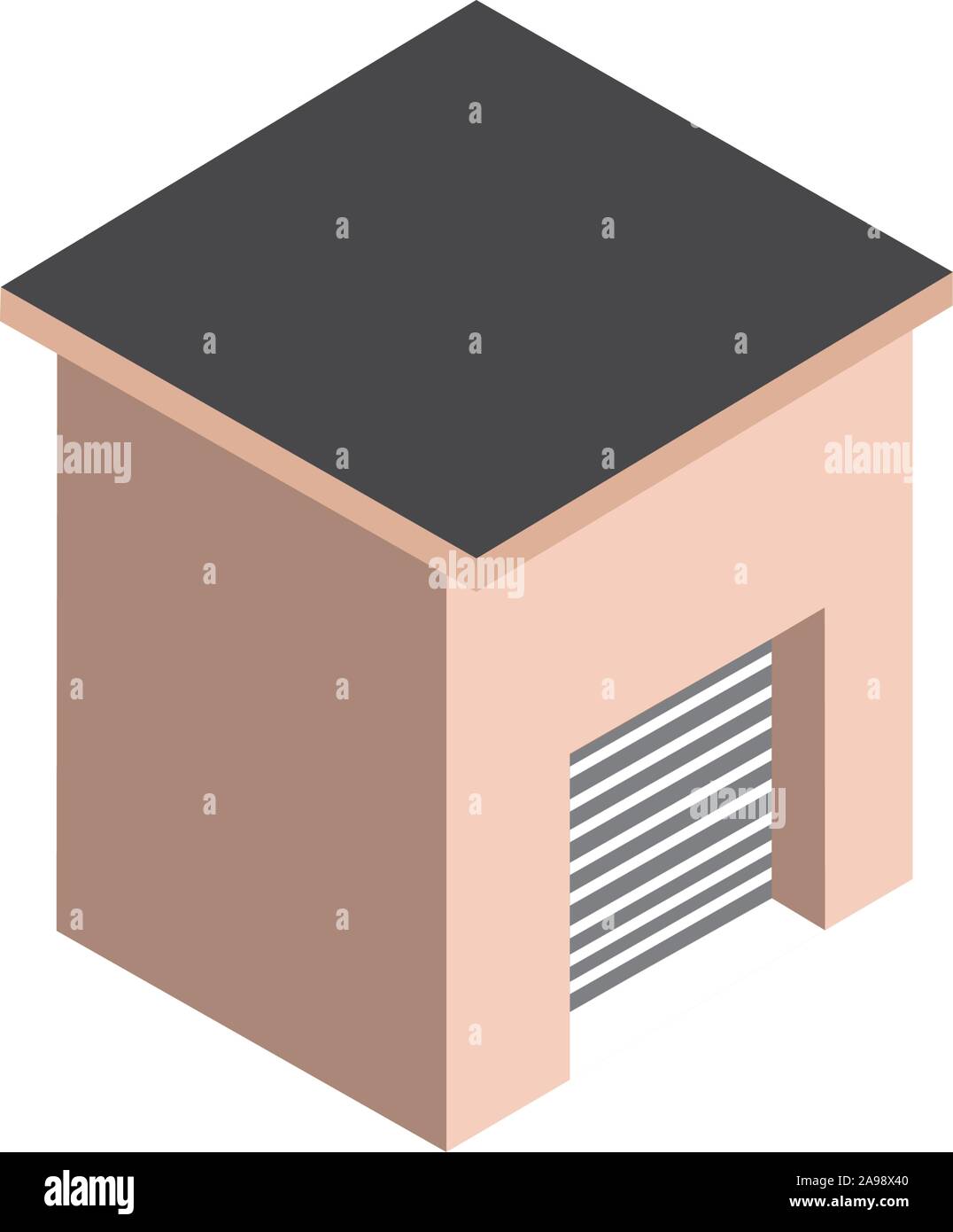 building industrial warehouse commerce isometric style vector ...