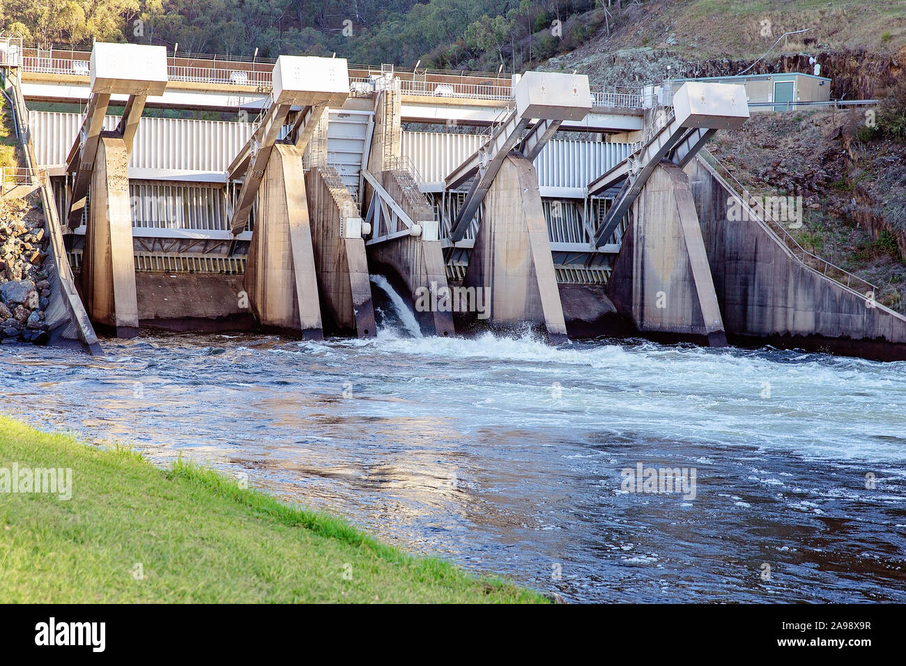 Dam conserving water on the upper reaches of the Murray River in
