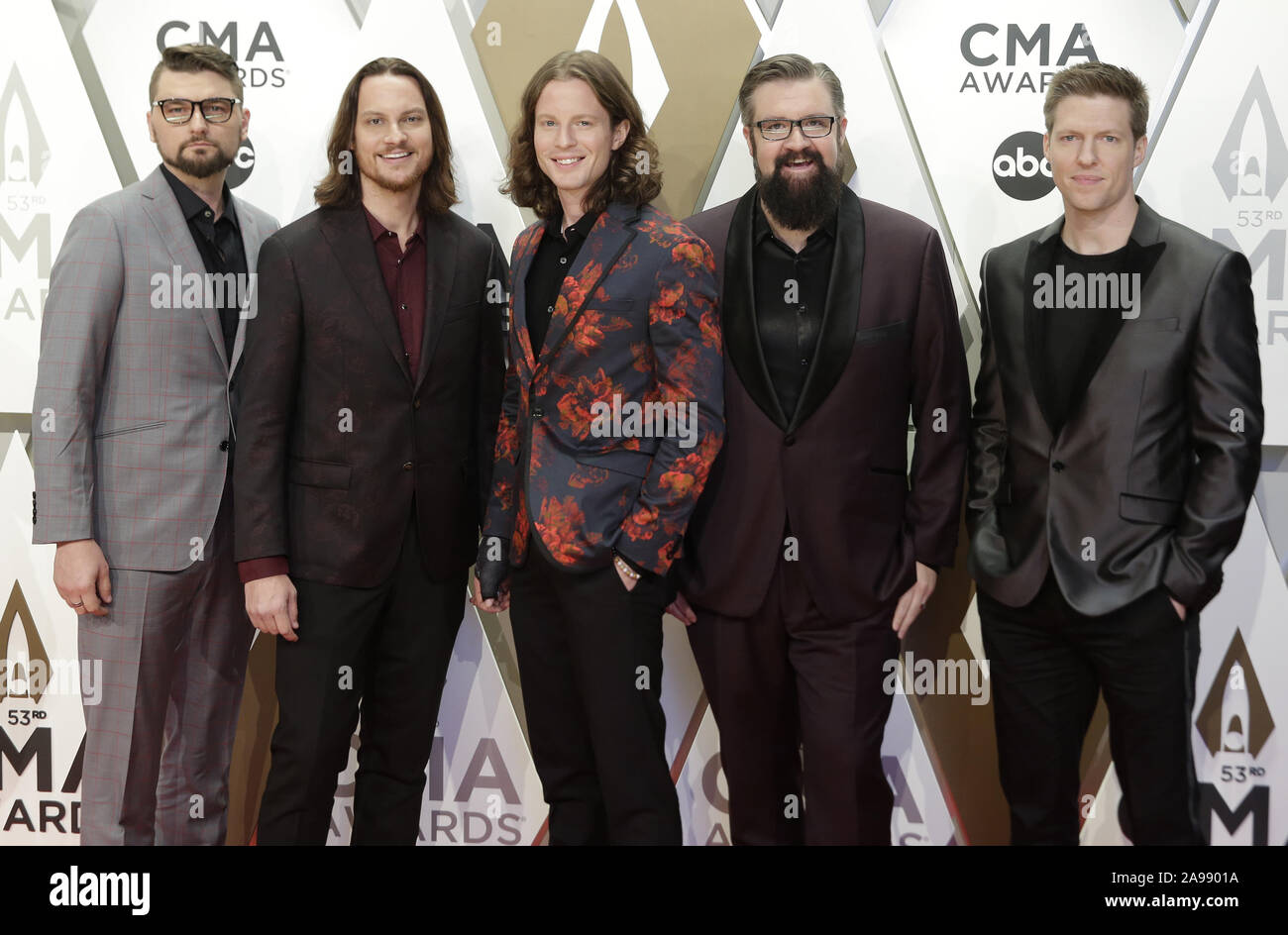Nashville, United States. 13th Nov, 2019. The group Home Free arrives for the 52nd Annual Country Music Association Awards at Bridgestone Arena in Nashville, Tennessee Wednesday, November 13, 2019. Photo by John Angelillo/UPI Credit: UPI/Alamy Live News Stock Photo