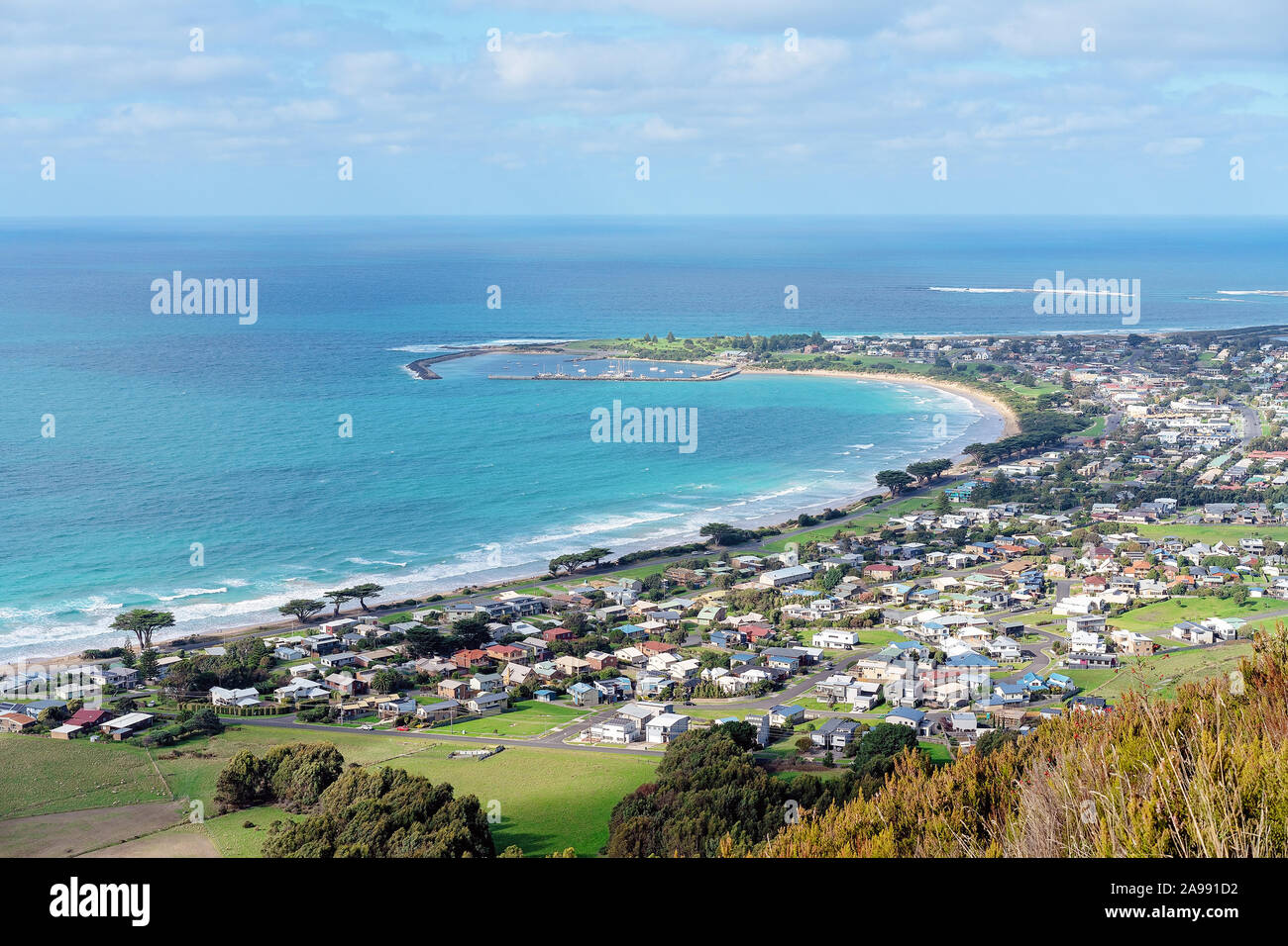 The township of Apollo Bay On Australia