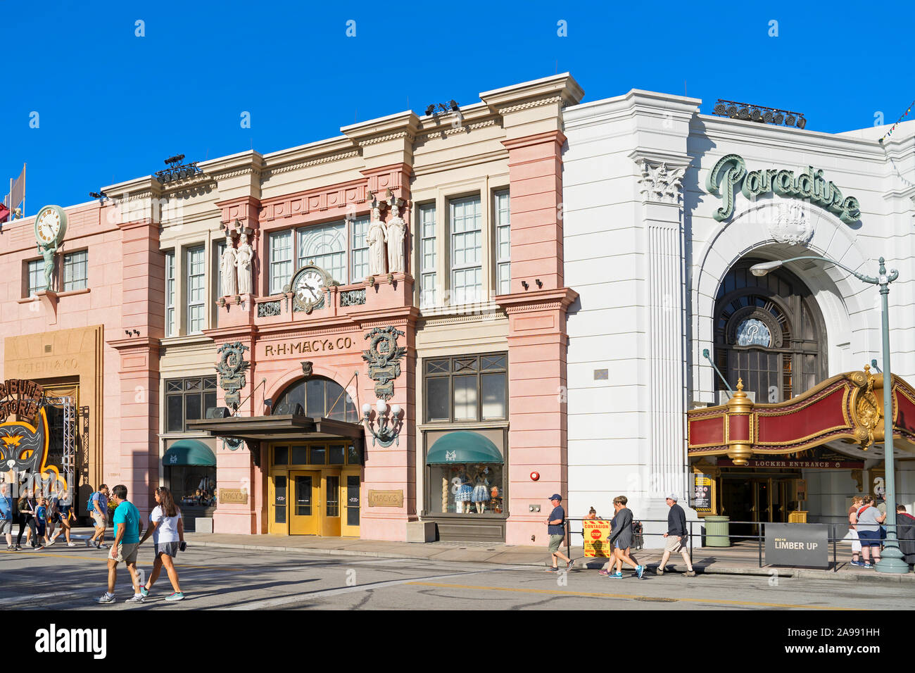 R.H. Macy and Paradise Theater, New York area Universal Studios Resort, Orlando, Florida, USA Stock Photo