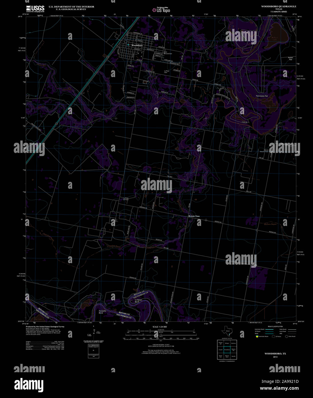 Woodsboro texas map hires stock photography and images Alamy