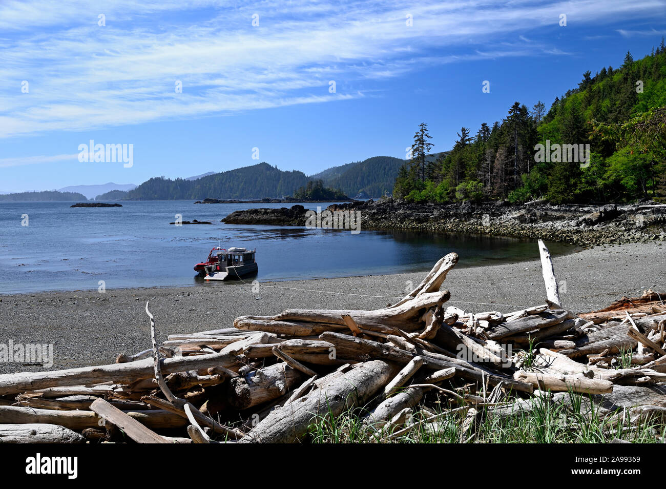 Cumshewa Inlet, Moresby Island, Haida Gwaii, British Columbia, Canada. Stock Photo