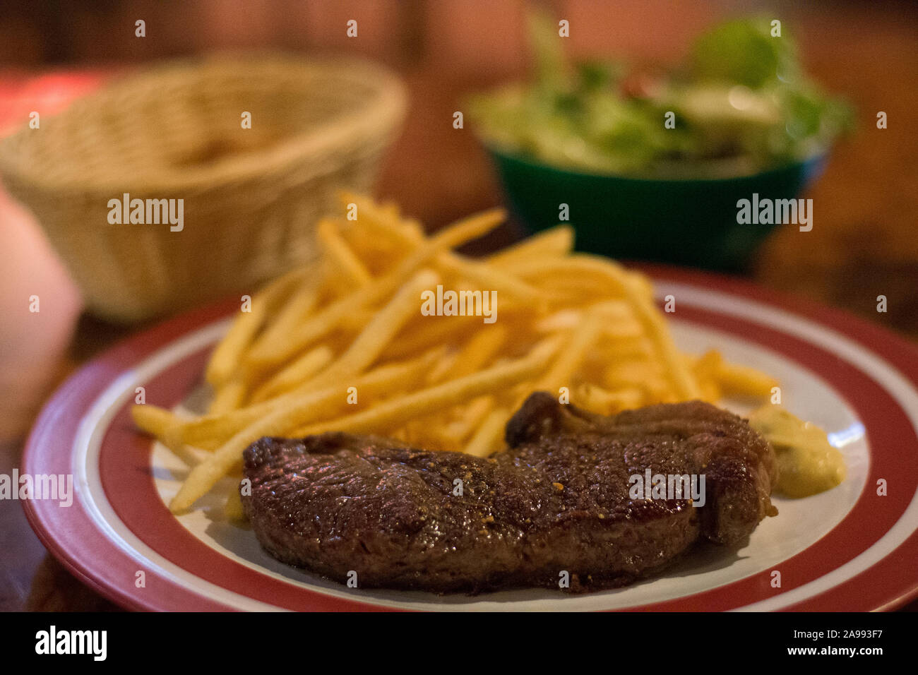 Ribeye Steak with a red wine sauce served with mash and veggies Stock Photo Alamy
