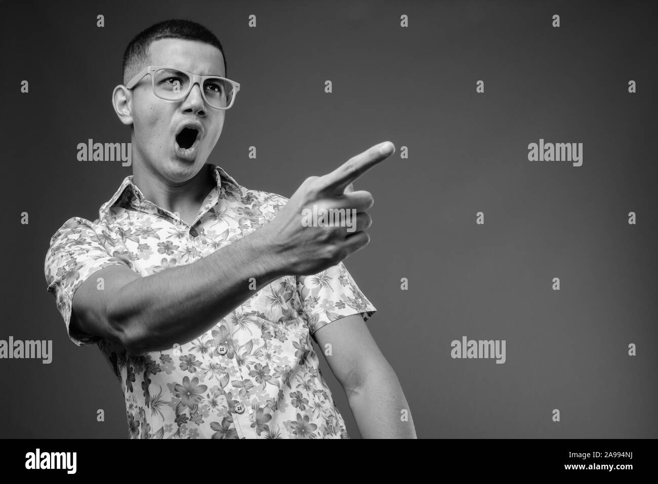 Serious mixed race black Black and White Stock Photos & Images - Alamy