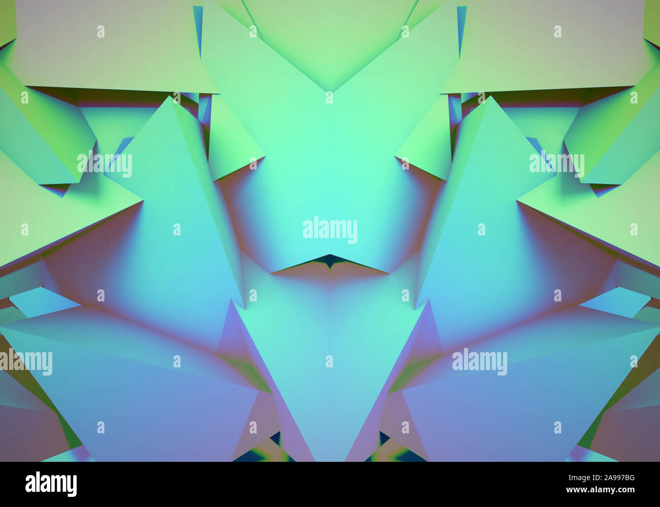Abstract background with symmetric 3d shapes and vibrant colors Stock ...