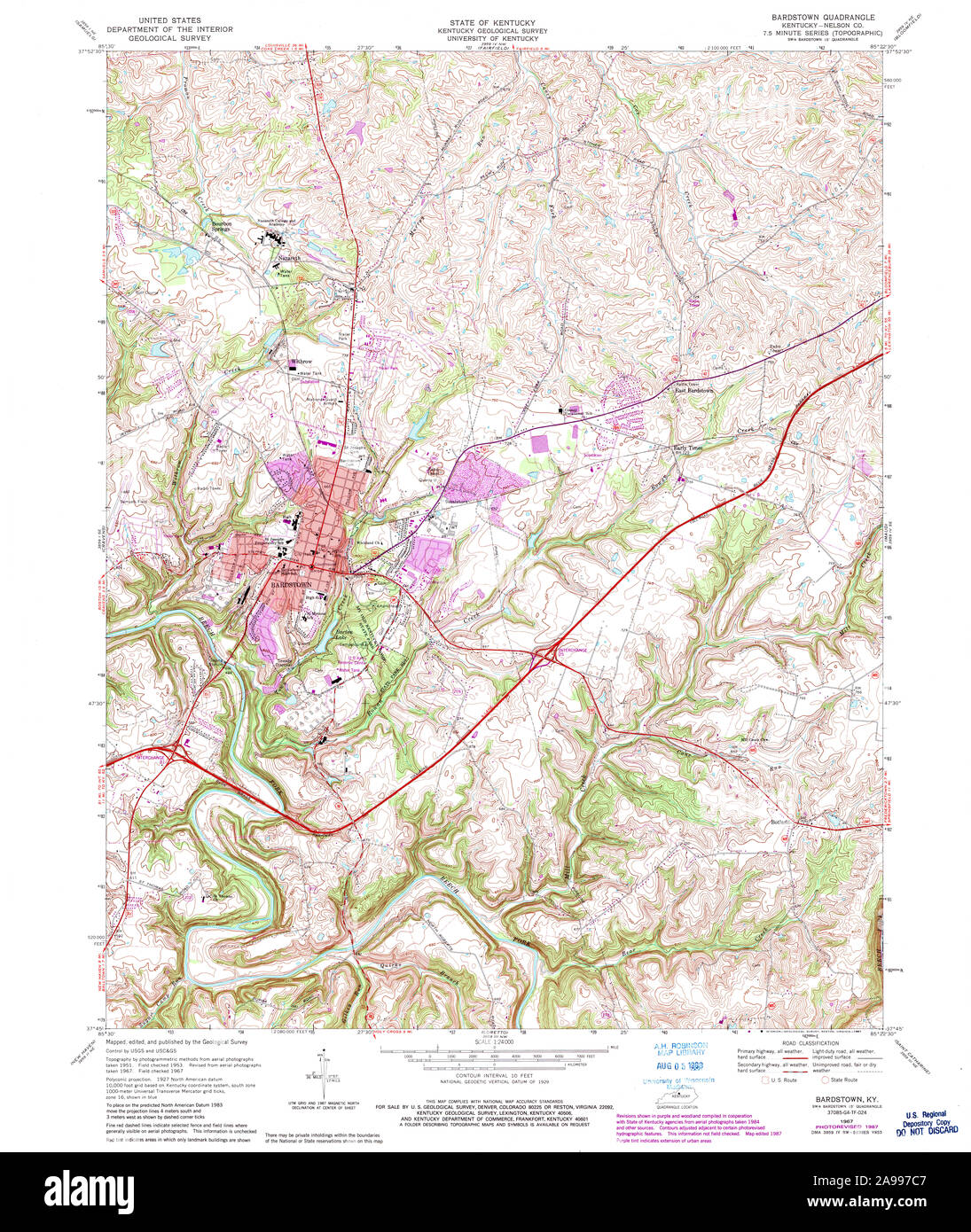Map of bardstown kentucky hires stock photography and images Alamy