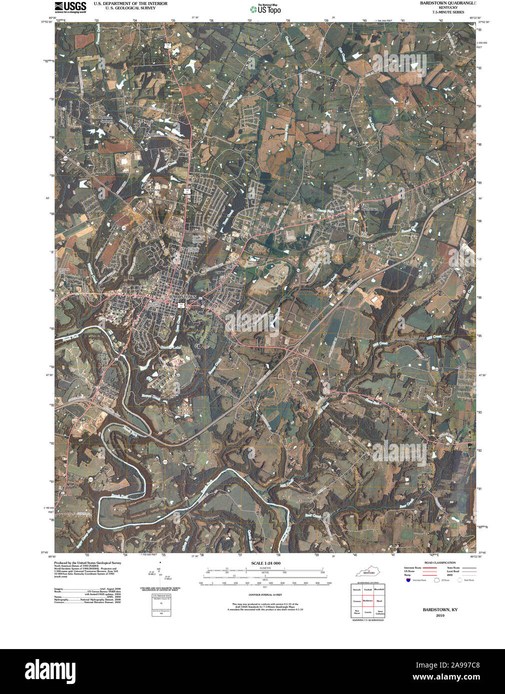 Map of bardstown kentucky hires stock photography and images Alamy