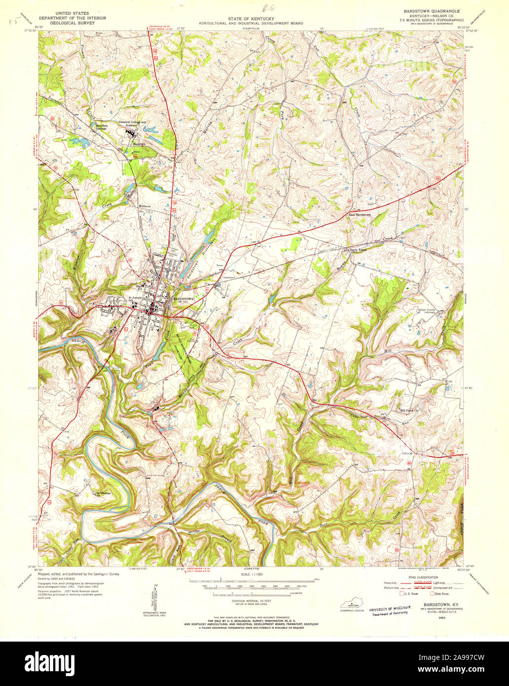 Map of bardstown kentucky hi-res stock photography and images - Alamy