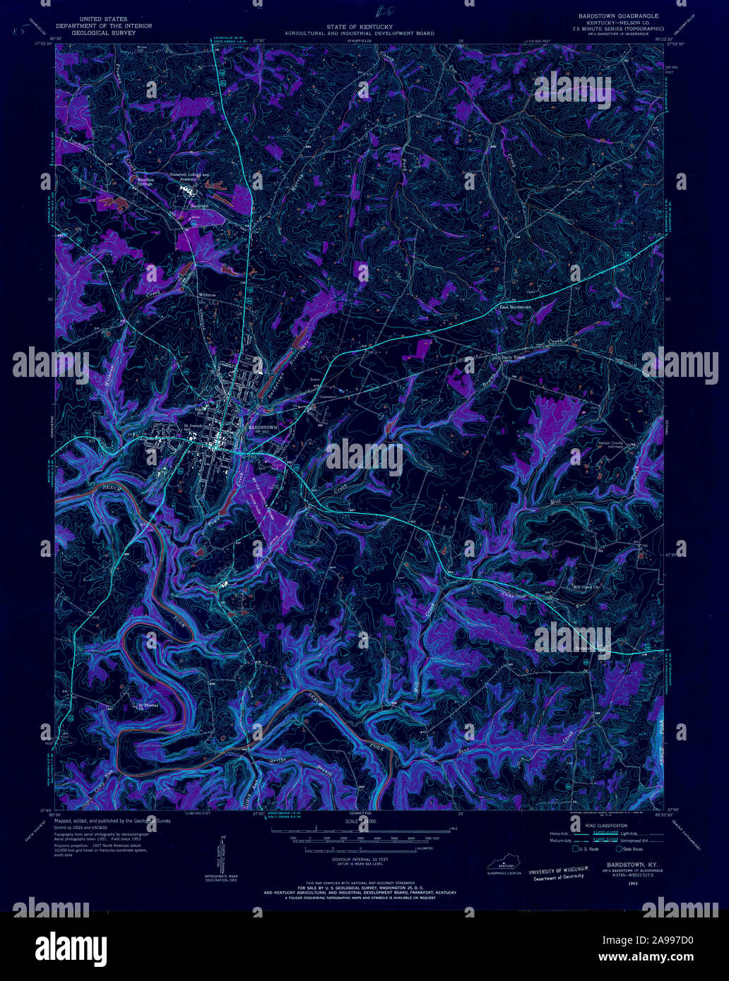 Map of bardstown kentucky hires stock photography and images Alamy