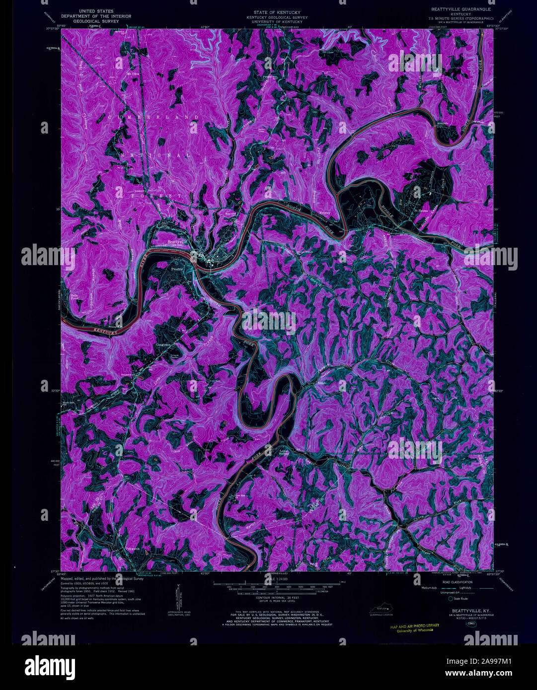 Beattyville kentucky map hires stock photography and images Alamy