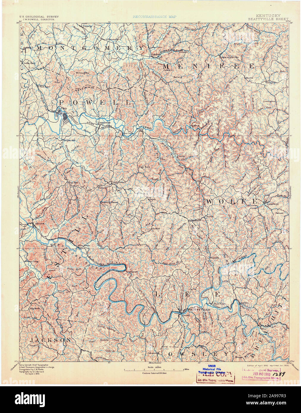 Map of beattyville hires stock photography and images Alamy